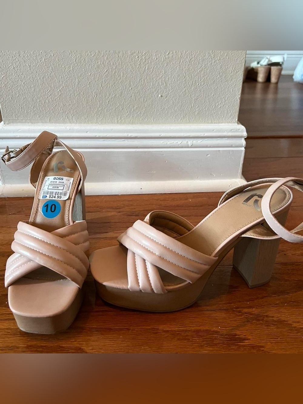Women’s Nude Platform Block Heel Sandals